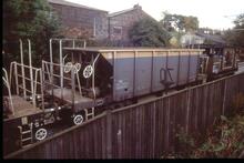 017347  BR 41t ballast hopper, Seacow YGB DB940135 from Higginbottom Green. Macclesfield August/September 1993