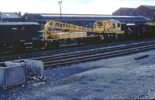 017138  CCE heavy duty 10t Booth diesel hydraulic crane DRA81553 + match truck DW107101. Worcester Shrub Hill 23 April 1983