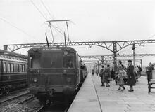 Class AM1 3-car EMU at Morecambe Promenade station (Lancaster - Morecambe - Heysham line). Circa 1960 (Ref: 011283)