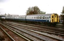 BR(S) EMU. Class 423 4-VEP unit 7746.  Woking 20 September 1983 (Ref: 017211 )