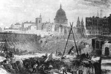 Excavations for the Metropolitan Railway in the Farringdon/Barbican Area. (Ref: 031114)