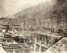Euston Road. Cut and Cover Tunnel Building in Progress (Ref: 031116)