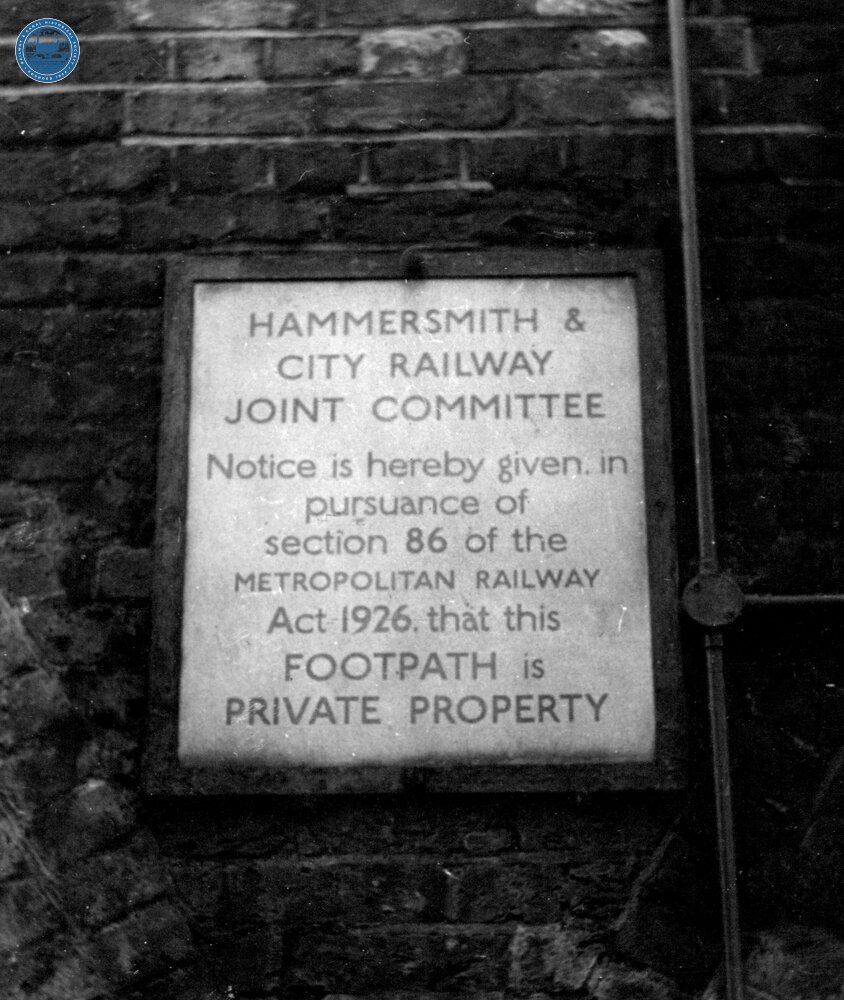 Hammersmith & City Railway "Rights of Way" Notice from Goldhawk Road (Ref: 031749)