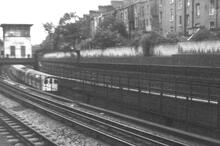 Piccadilly Line train near Baron's Court. circa 1961 (Ref: 221355)
