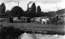 Smithy House tramroad (3). Tramroad Wharf, looking towards Little Eaton; canal in foreground.