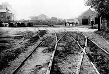 Smithy House tramroad (1). Little Eaton, Canal Wharf: a view taken in last few weeks of the life of the tramroad. July 1908