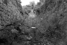 Dinorwic Railway. 2'-gauge incline down to the port. Looking up the incline from the tunnel entrance. 15 August 1963
