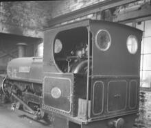 Penrhyn Quarry Railway 0-4-0ST loco "Charles", at Penrhyn Castle Museum. Early 1960's