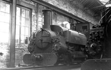 Penrhyn Quarry Railway. 0-4-0ST loco “Charles” at Bethesda Sidings. 03 August 1954
