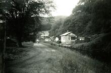 Moel-y-Faen Tramway. Canal basin at Pentre Felin, and start of the tramway (1)
