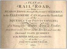 Ruabon Brook Tramway. Cover of 1803 Plan