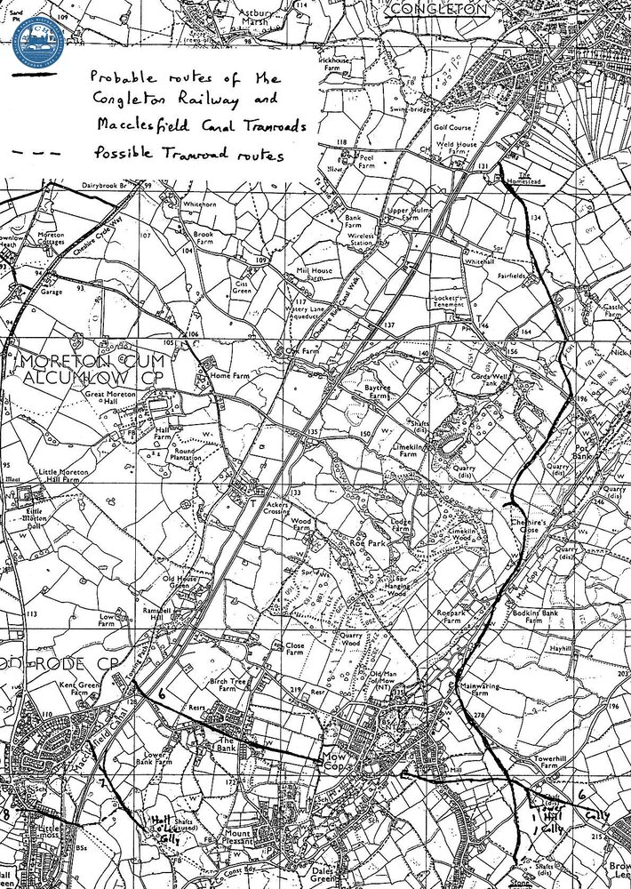 Probable route of the Congleton Railway