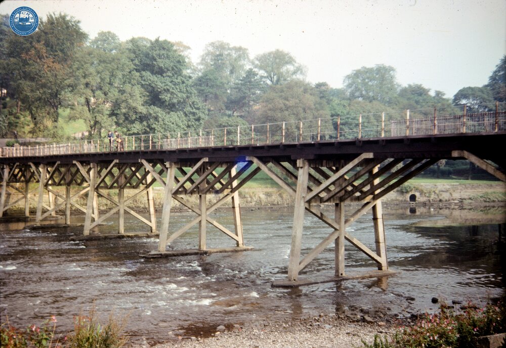 Lancaster Canal Company, Preston & Walton Summit Tramroad. Bridge over the River Ribble at Avenham in Preston.. Looking north. 22 September 1963