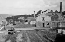 Peak Forest Tramway. Chapel-en-le-Frith, Townend. Level Crossing on Castleton Road. 26 September 1928