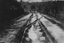 Peak Forest Tramway. Bugsworth, Crossover Pointwork in situ (17)