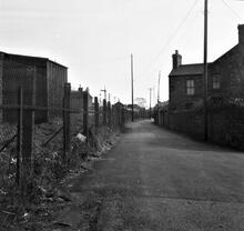Taibach Tramroad. Course of the tramroad from Conduit Street, Taibach (Port Talbot) towards Cwm Avon works. April 1963 (1) 