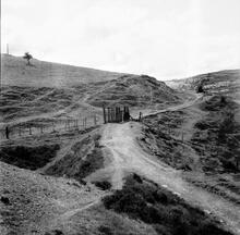 Beaufort Tramroad.  Beaufort. View of cutting and embankment near Maes-alec-uchaf. 21 - 26 June 1946 (7)