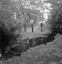 Trimsaran Tramroad ( Kidwelly & Llanelly Canal Co.) Trimsaran.  Remains of bridge over the Afon Morlais, looking west at SN 441052.  October 1963  (4)