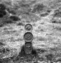 Forest of Dean Railway (12). Cinderford. Milepost 4¾, alongside the track close to Valley Road. 30 July 1938