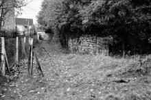 Llanfihangel Railway. Site of line leading up towards Govilon wharf. 1976 