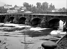 Llanvihangel Railway. Abergavenny. Usk Bridge, upstream side showing railway half of bridge. 1976