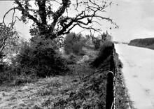 Llanfihangel Railway. Mardy (Maerdy), near Abergavenny. Site of railway alongside old main road. January 1961