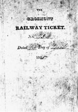 Grosmont Railway. Company “Ticket” dated 19 April 1825. Outer cover. Photographed November 1973