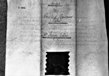 Hereford Railway. “Ticket” / Share Certificate No. 193, issued to Mr George Stokes. [Cover]