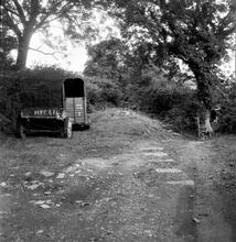 Duffryn Llynvi & Porthcawl Railway. Cildaudy Lane, Coytrahen. Looking north. September 1955 (14)