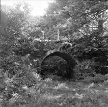 Duffryn Llynvi & Porthcawl Railway.  Between Coytrahen and Pont Rhyd-y-Cyff. Overbridge to Gelli Las Farm. September 1955 (15)