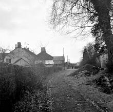Tondu Brickworks Tramroad. Tondu. Level crossing over Derwllyn Road near Derwllyn House at SS 894847. April 1963  (2)