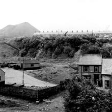Penydarren Tramroad. Penydarren. Site of Penydarren Ironworks showing remains of the old furnaces. 1946 (1)