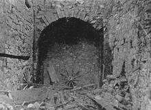 Penydarren Tramroad. Merthyr Tydfil. Tramroad tunnel entrance at Pentrebach, under the charging area of the blast furnaces of the Plymouth Ironworks. Date unknown (6)