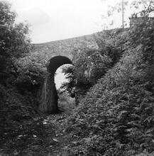 Penydarren Tramroad. Pontygwaith. Overbridge at Pontygwaith looking north. The bridge is of a more modern construction than the tramroad. 1946 (15)