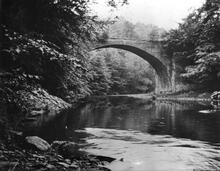 Penydarren  Tramroad.  Edwardsville. Greenfield Bridge, the first crossing of River Taff, looking westward along the river. 1946 (18)                   