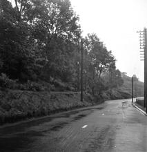 Penydarren Tramroad. Mount Pleasant. View looking south below below Edward Stephen’s Terrace, approaching the level crossing with the main road. 22 October 1949 (11)