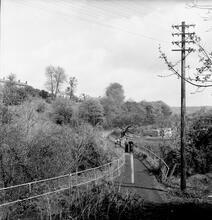 Penydarren  Tramroad. Quaker’s Yard. Approach to Victoria Bridge from the south. May 1964 (31)