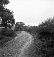 Penydarren Tramroad (Castle Morlais Line).  Goitre Pond, Pen-y-Darren. Looking north towards the pond and the site of a crossing loop.  24th October 1949  (7)