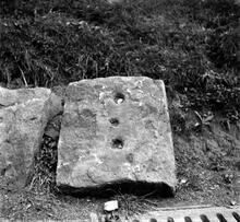 Severn & Wye Railway, Oakwood Branch, Forest of Dean, Gloucestershire. Stone block sleeper. 30 July 1938 (2)