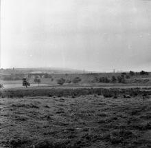 Llansamlet Tramroad (Scott’s Railway) (1). View from a pit at Llansamlet looking south with the GWR Swansea District Line in the background. 1965