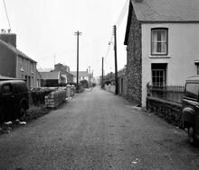 Palleg Tramroad (2). Route of tramroad at the top end of Bethel Road, Lower Cwmtwrch. SN 771099 facing north-west. October 1962
