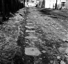 Resolven. J W Lyon’s colliery tramroad. View north-west towards Neath Canal. Photo taken from NGR SN 8315 0268. April 1963.