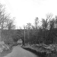 Mines Royal Copper Works. Skewen Dram Road. Bridge at the junction of Tyllwyd and Farmers Road, Bryncoch (now demolished).  April 1963.  NGR SN 7382 0005.