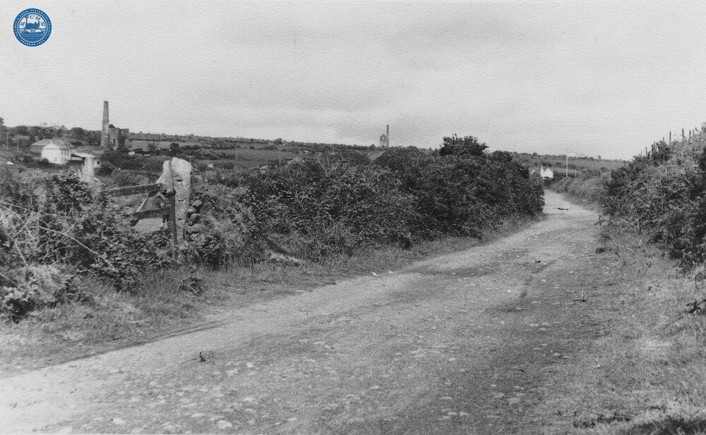 Portreath Tramroad.  Another view to Wheal Rose. May 1954 (21)