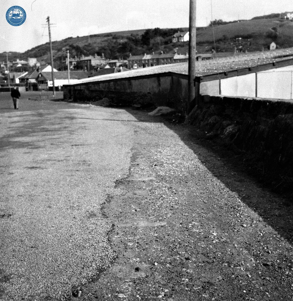 Portreath Tramroad. Portreath. Stone sleeper blocks alongside Portreath Harbour.  May 1954 (3)