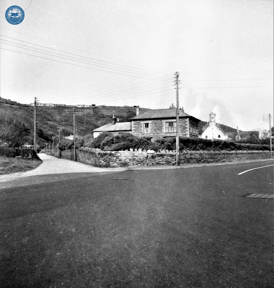 Portreath Tramroad. Portreath. View opposite the Portreath Hotel.  May 1954 (4)