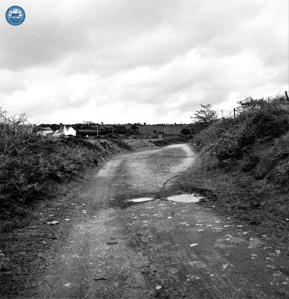Portreath Tramroad. Looking east to site of passing loop near Wheal Rose.  May 1954 (22)
