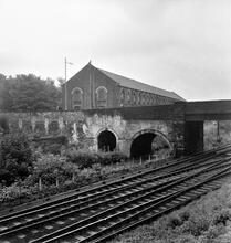 Halbeath Railway. Inverkeithing. Station Arch (Boreland Road). Grid ref. NT 131832. September 1964