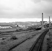 Halbeath Railway, Inverkeithing. General view of harbourside industries from Grid ref. NT 131828. September 1964