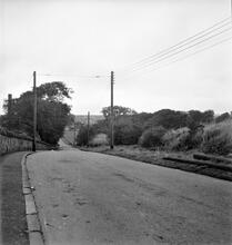 Halbeath Railway, Halbeath. Embankment alongside Kingseat Road south of NBR level crossing. Grid ref. NT 127885. September 1964